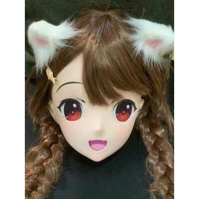 (Toffee) Super Cute High Quality Female/Girl Resin Full Head / Half Head Cosplay Japanese Anime Game Role Play Kigurumi Mask